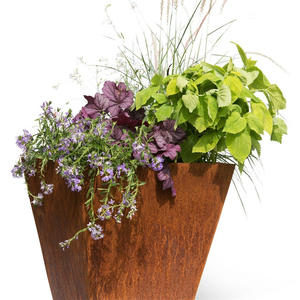 Wholesale Medium <b>Square</b> Trapezoidal Weathering Steel Planter for Indoor/Outdoor Gardens - Product Image 2