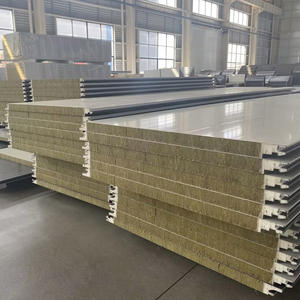 Panel Sándwich <span class=keywords><strong>de</strong></span> Lana <span class=keywords><strong>de</strong></span> Roca <span class=keywords><strong>para</strong></span> <span class=keywords><strong>Paredes</strong></span> y Techos, Aislante, Lámina <span class=keywords><strong>de</strong></span> Acero <span class=keywords><strong>de</strong></span> Color con Sellado <span class=keywords><strong>de</strong></span> Poliuretano en los Bordes - Product Image 1