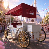 Charrette de tourisme rouge sur mesure, charrette de mariage, charrette électrique, transport spécial