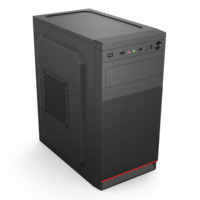 Boîtier PC de bureau Micro ATX Mid Tower en gros avec fente pour lecteur de CD, châssis d'ordinateur de bureau professionnel, prix d'usine en stock
