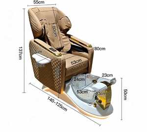 Fauteuil de pédicure électrique professionnel pour massage complet du dos, inclinable, avec station spa roulante et drainage automatique sans tuyauterie pour les ongles - Product Image 4