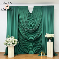 ANNIELU Vente en gros usine de draperies de mariage baroques pré-drapées avec cantonnière et draperie de fond pour la décoration de scènes d'événements, de fêtes et de cabines photo