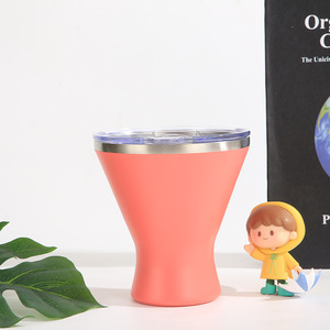 Custom Logo Stainless Steel Double Wall Vacuum Insulated 10oz Cocktail <strong>Wine</strong> Cup Martini Margarita <strong>Tumbler</strong> with Lid - Product Image 4