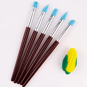 5 adet yumuşak kil silikon kafa kalem parlatma kalem Diy Graffiti kauçuk kalem Hobbier