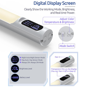 LED Cabinet <b>Light</b> with Digital Display, 3 Color Modes, Stepless Dimming PIR Motion <b>Sensor</b> Wardrobe Cupboard Lighting - Product Image 3