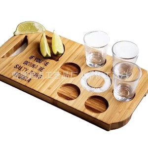 Bandeja de Madera para Cócteles Starting Point 21564, Bandeja Portátil de Madera Sólida para Servir Tequila con Sal y Limón - Product Image 1