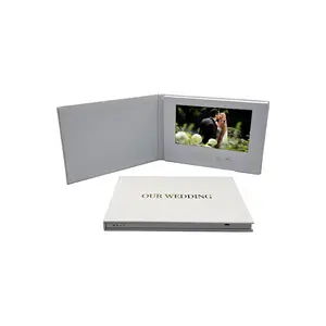 Custom printed promotional digital lcd 5in video brochure book our wedding greeting