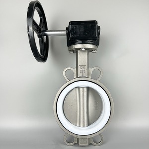 Stainless Steel Butterfly Valve D371FP 10/16P Manual Handle PTFE <b>Seal</b> DN125 For Water Steam Air - Product Image 1