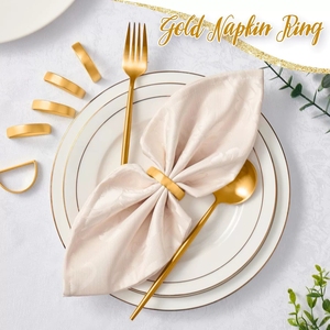Juego de Anillos <span class=keywords><strong>para</strong></span> Servilletas de Boda, Aleación Dorada Pulida en Forma de D, Porta Servilletas <span class=keywords><strong>para</strong></span> Decoración de Mesa de Despedida de Soltera, Decoración de Mesa <span class=keywords><strong>para</strong></span> Cena - Product Image 6