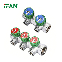 Collecteur de chauffage au sol radiant IFAN en laiton, système de plomberie multi-circuits, distributeur d'eau en laiton