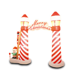 Père Noël gonflable transfrontalier qui grimpe sur un <span class=keywords><strong>phare</strong></span> avec des lutins lumineux, décore les cours, les porches et les arches - Product Image 4