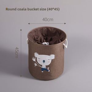 Children's Toy Storage Fabric Round <b>Basket</b> with Cartoon Animal Design for Clothing and Household <b>Laundry</b> Organization - Product Image 6