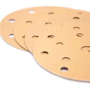 Kunden spezifische Größe 49 Löcher Gelb <span class=keywords><strong>Aluminium</strong></span> oxid Schleifpapier Schleifpapier Scheibe P60-P800 Körnung OEM für Auto Metall Holz Schleifen Polieren - Product Image 5