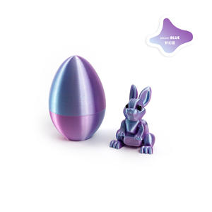Juego de Conejito y Huevo Impresos en 3D, Material PLA, Decoración Colorida de Pascua, 6 cm - Product Image 3