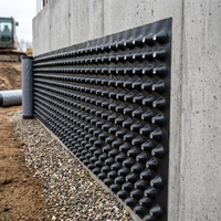 Planche de drainage alvéolée en HDPE, haute résistance à la compression, anti-âldonnement, anti-colmatage, tapis de drainage imperméable pour sous-sol.
