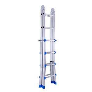 Échelle pliante extensible en aluminium Big Hinge Giant certifiée EN131, moderne, argentée, 4x4 marches, capacité <span class=keywords><strong>de</strong></span> charge 150 kg, pour extérieur - Product Image 3