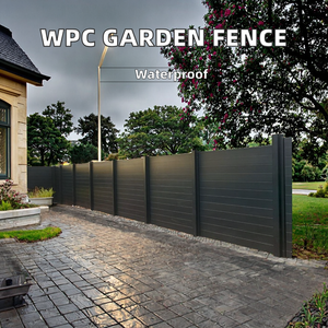 WPC tuinhekpaneel met metalen frame voor thuisgebruik, inclusief hekaccessoires en paalkappen - Product Image 3