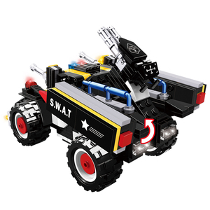 WOMA JUGUETES Venta al por mayor personalizar SWAT Asalto vehículo policía coche arma plástico bloques de construcción ladrillos juguetes conjunto para niños - Product Image 5