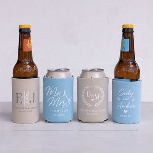 Favor Custom Foam <b>Can</b> <b>Cooler</b> Personalized Beer Coozies for Wedding Reception Guest Gifts - Product Image 3