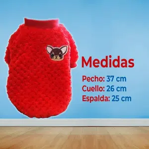 Warm Faux Fur Winter Jacket for Small <b>Dogs</b>, Cute Animal Design, Machine Washable & <b>Waterproof</b>, Size Little, Red Color, EGTMA Bra - Product Image 3