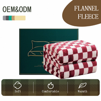 Couverture en molleton de flanelle à carreaux Queen Size Doux Confortable Damier Grille Imprimer Échiquier Vichy Motif Couvertures