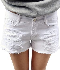 Nuevo diseño <span class=keywords><strong>de</strong></span> pantalones cortos holgados informales <span class=keywords><strong>de</strong></span> pierna ancha para chicas, pantalones cortos <span class=keywords><strong>de</strong></span> mezclilla rasgados con borlas <span class=keywords><strong>de</strong></span> verano <span class=keywords><strong>de</strong></span> cintura alta para mujeres - Product Image 6