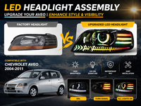 Pour Chevrolet AVEO GT ACTIVO Emotion VAHID 12V 5W+100W WRGB Phare LED à changement de couleur, ensemble de remplacement de phare automobile