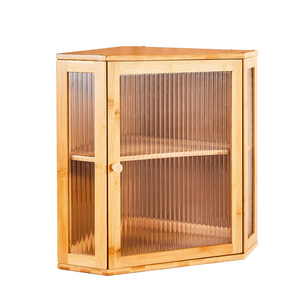 Boîte de rangement pour pain à double couche, armoire d'angle en bois, rangement alimentaire transparent, comptoir de cuisine, séparateur réglable - Product Image 2