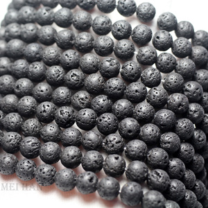 Natural Stone <strong>Black</strong> Lava Loose <strong>Beads</strong> Stone Wholesale for Jewelry DIY Design Making - Product Image 4
