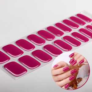 Top bán Rouge màu hồng tinh khiết Gel Nail Strips Chất lượng cao Hema miễn phí lâu dài không thấm nước bán chữ<span class=keywords><strong>a</strong></span> khỏi Gel Nail Sticker - Product Image 3