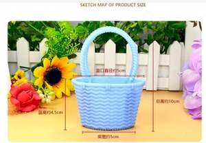 Vente en gros de panier d'épicerie portable en plastique mignon conteneur de <span class=keywords><strong>dragées</strong></span> en forme de boîte d'emballage de bonbons baptême de mariage décor de fête de douche de bébé - Product Image 6