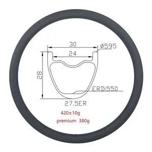 Bike Parts Carbon Rims 30mm Wide 28mm Deep Mountain Bicycle Disc Brake Tubular Rims