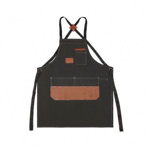 Tabliers de travail en jean sans manches, lavables et réutilisables, avec poches, pour mécaniciens et coiffeurs, durables, pour le commerce extérieur, vente en gros - Product Image 4