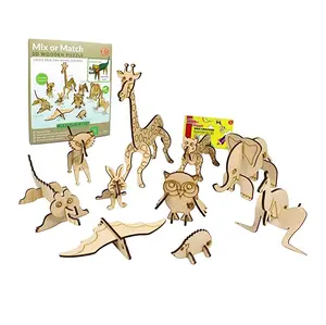 Großhandel Versorgung DIY Holz 3D Tiere Puzzles Spielzeug für Kinder Geschenk Verwendung für den weltweiten Export vom indischen Hersteller