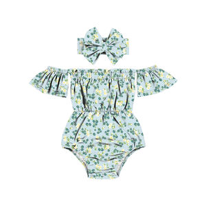 2LLY-136 Mono de Verano sin Mangas con Hombros Descubiertos y Volantes Florales para Bebés Recién Nacidas - Product Image 3