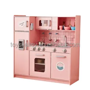 Cuisine <span class=keywords><strong>en</strong></span> <span class=keywords><strong>Bois</strong></span> de Jeu d'Imitation pour Enfants avec <span class=keywords><strong>Cuisinière</strong></span> à Induction Sonore, Ustensiles de Cuisine et Machine à Glaçons - Product Image 1