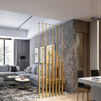 Paravent de séparation moderne en acier inoxydable plaqué or, découpé au laser, pour hôtel, bureau à domicile, design de décoration intérieure de luxe