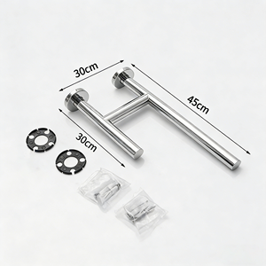 מעקה נייר טואלט מנירוסטה, לתלייה על הקיר, חוסך מקום, מתאים לחדרי שירותים לנכים - Product Image 4