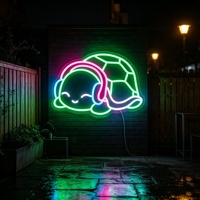 En gros, Enseigne néon murale artistique en forme de tortue fluorescente, Décoration lumineuse directionnelle multicolore avec contrôle Bluetooth