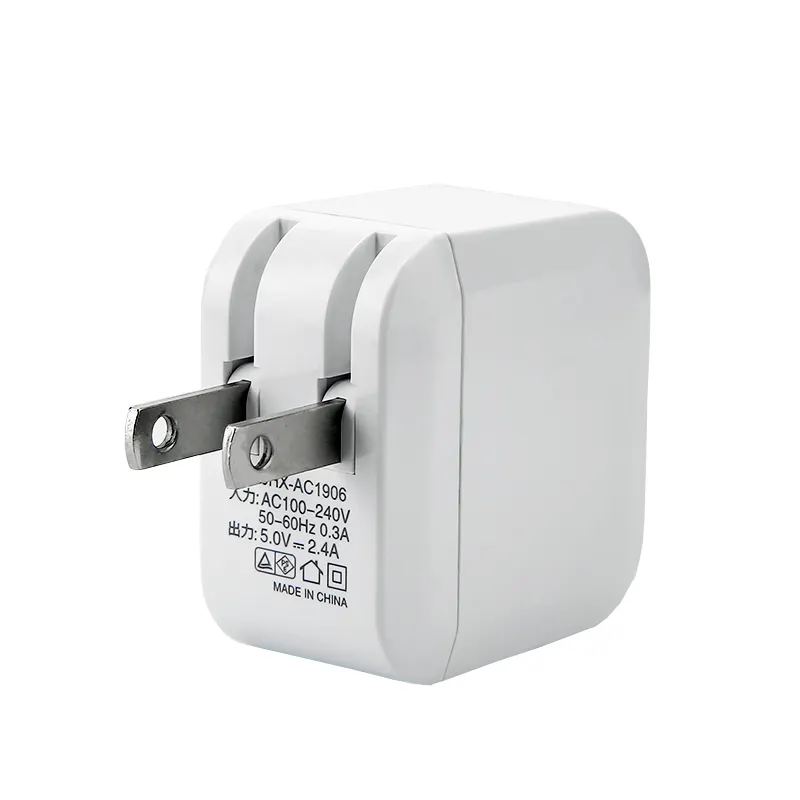 US-Stecker AC DC 5V 2.4A 10W Reise wand ladegerät Dual Port USB 2.0 Tragbares Handy-Ladegerät