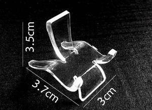 <span class=keywords><strong>Chevalet</strong></span> d'affichage de vague acrylique clair 3.5cm /5cm /6.5cm pour l'affichage de minéraux/gemmes/pierres - Product Image 4