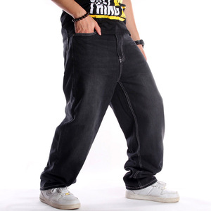 Wholesale 2021 Men's Black Baggy Jeans Hip Hop Skateboard Pants Loose Style True HipHop <strong>Rap</strong> Jeans <strong>Boy</strong> Cotton Denim Pant - Product Image 1