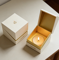 Scatola Regalo Personalizzata di Lusso per Profumi e Candele Profumate, Design Innovativo, Cartone Rigido Stampato, Finitura Opaca con Laminazione UV