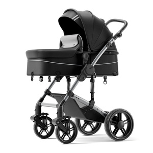 Poussette Bébé Luxe 2 en 1 avec Grandes Roues et <span class=keywords><strong>Suspension</strong></span> Personnalisée - Product Image 1