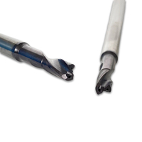 Forets hélicoïdaux CNC à fond plat en carbure de tungstène FULLOVE, 2 cannelures, diamètre de tige personnalisé pour le perçage