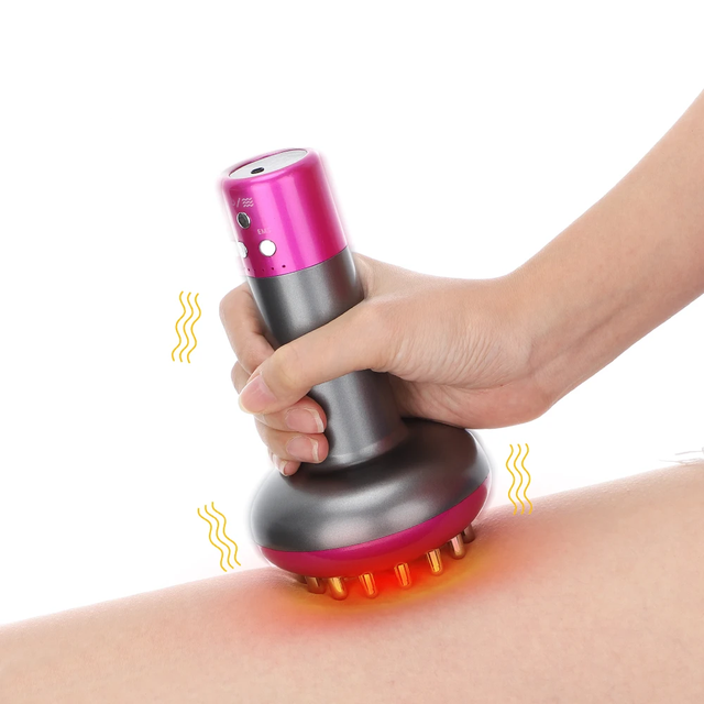 USB Rechargeable Handheld Massager with Adjustable Guasha Cupping Intensity for Hot Compress Arm Leg Massage