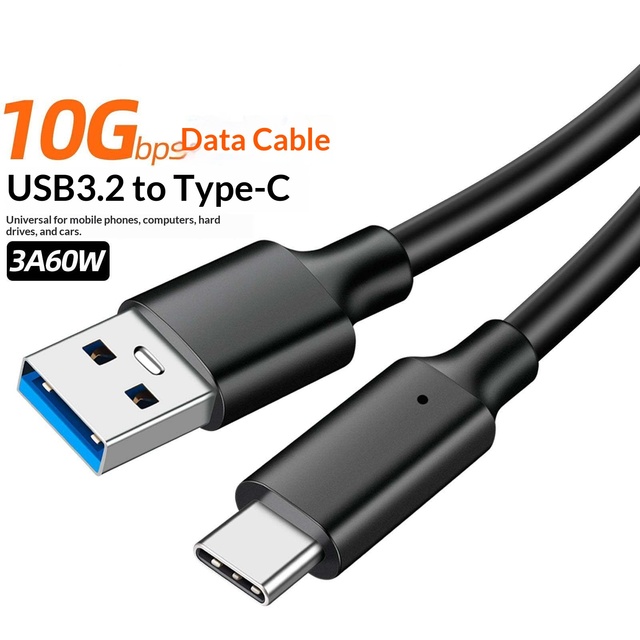 USB3.2 10Gbps High-Speed Data Cable USB-A/Type-C for SSD/HDD Mobile Phones & Tablets (iPhone 15 IPad)-Gen2 Flashing