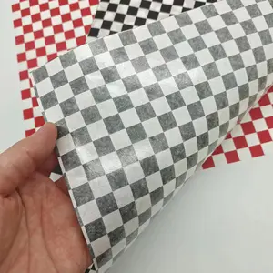 Custom Sandwich Wawas Papier Vetvrij Inpakpapier Geruit Inpakpapier