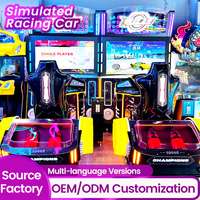 Simulateur de course automobile en métal à monnayeur, machine d'arcade avec interface en anglais, équipement de jeu de moto dynamique pour divertissement intérieur