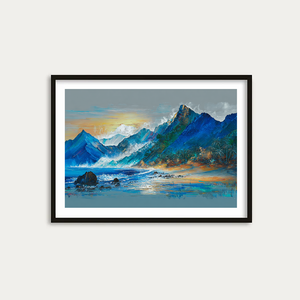 Scène de paysage romantique peinte à la main sur toile, créant une atmosphère confortable et intime pour la décoration de chambres de boutique d'hôtel - Product Image 3